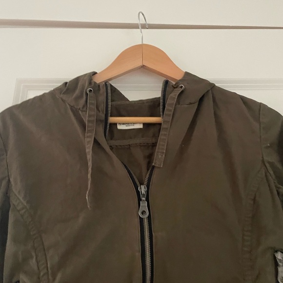 Bridge & Burn Utility Rain Bomber Hooded Jacket Olive - Picture 3 of 9